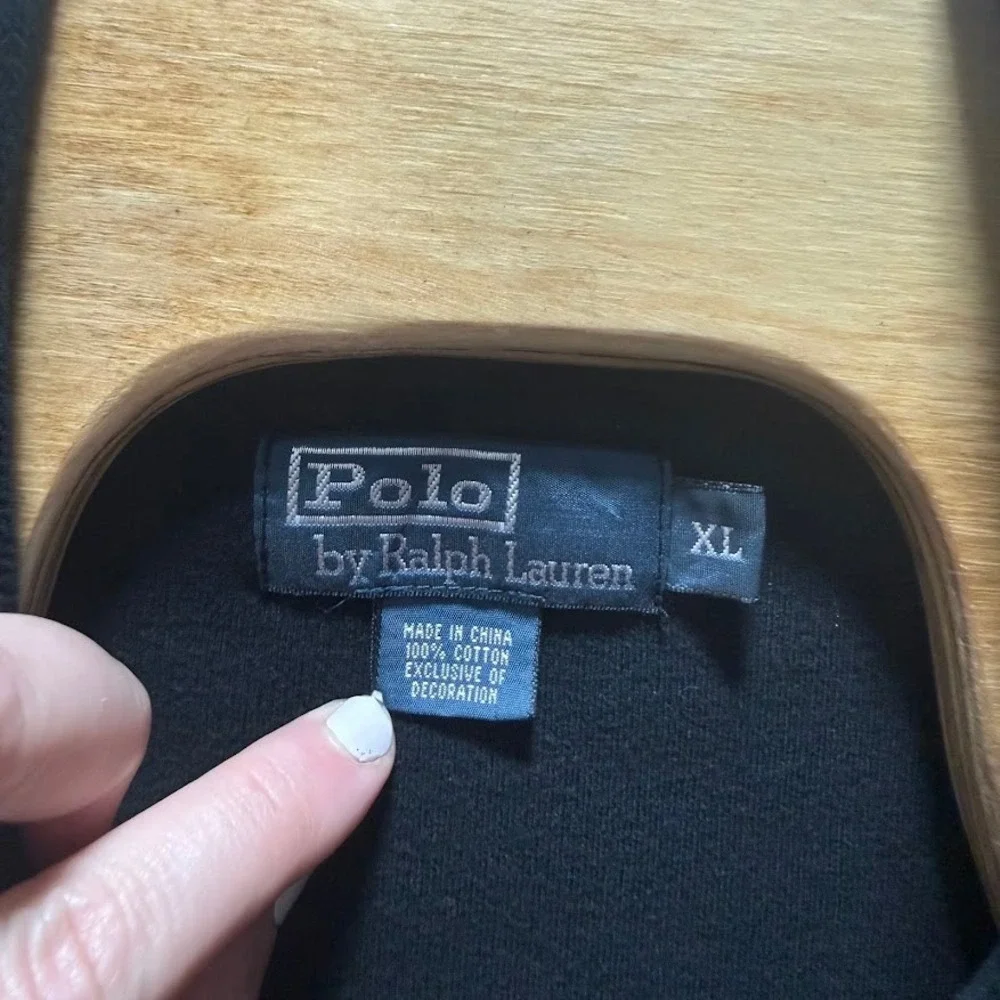 Polo Ralph Lauren Mens XL Black‎ Quarter Zip Pullover Cotton Knit Sweater